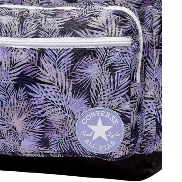 Converse Unisex Go 2 Backpack Palm Purpure Laptop Pockets Zip 10019901-A15 - Picture 2 of 5